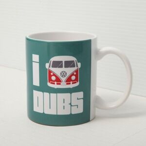 Volkswagen VW Bus Mug I Love Dubs Coffee Cup Green